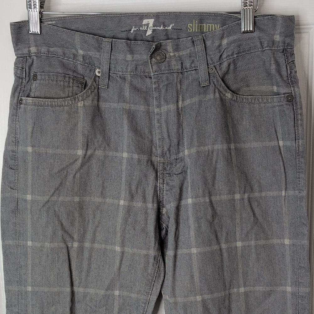 7 For All Mankind Gray Cotton Slimmy Jeans